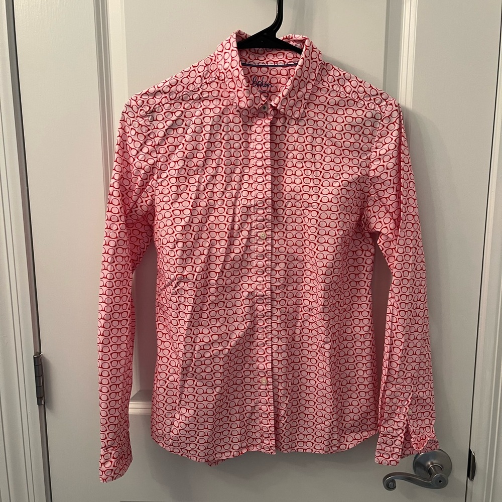 Boden Red and pink glasses Patterned Shirt